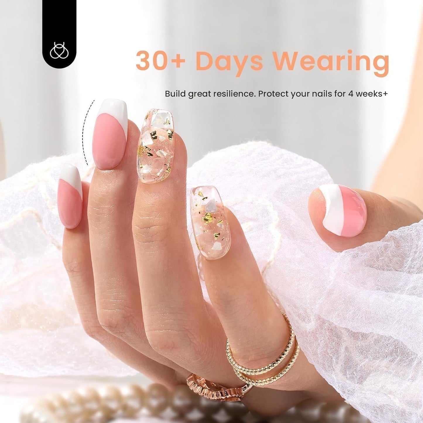 Beetles Builder Gel 6 Colors 7 in 1 Strengthener Gel Clear Nude Pink Milky White Hard Gel Nail Extension Gel Rhinestone Gel Nail Glue Art Base Gel Needed