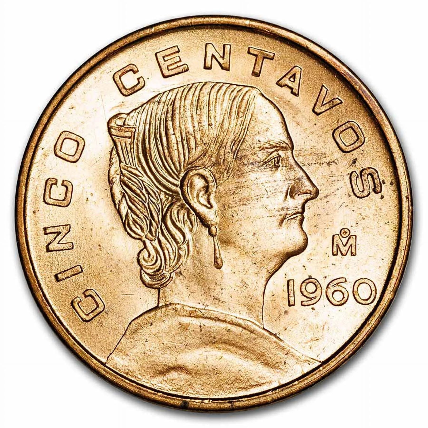 1954-1969 Mexico 5 Centavos Josefa Ortiz De Dominguez BU Masters Coins - WORLD TIME VISITS