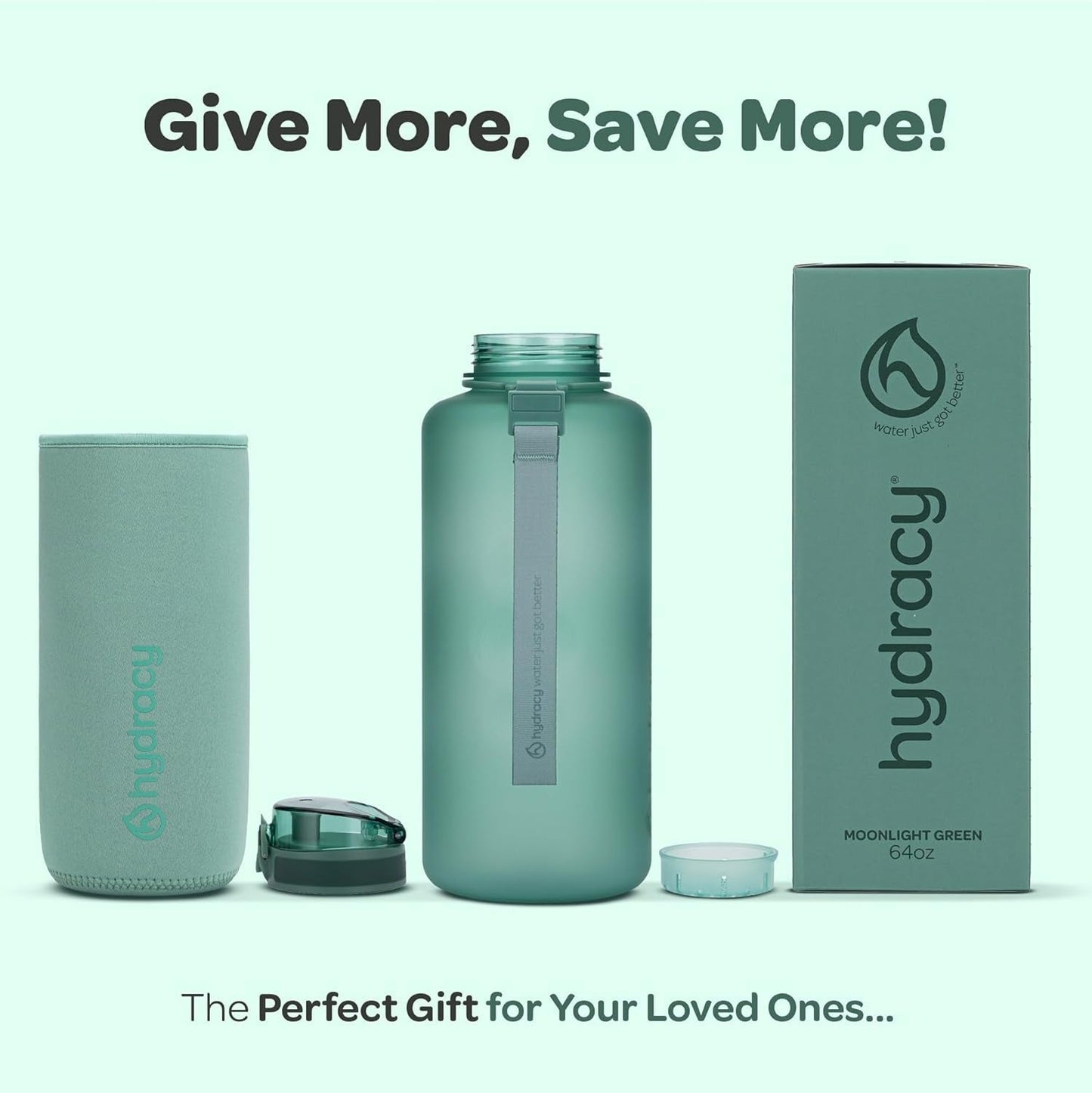 Water Bottle with Time Marker -Large BPA Free Water Bottle & No Sweat Sleeve -Leak Proof Gym Bottle with Fruit Infuser Strainer & Times to Drink -Ideal for Fitness Sports & Outdoors
