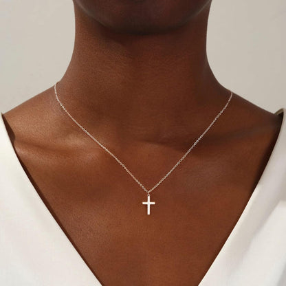 Cross Necklace for Women, 925 Sterling Silver or 16K Gold Plated Cross Pendant Necklace Dainty Non-Tarnish Faith Jewelry Christmas Christian Gifts - WORLD TIME VISITS