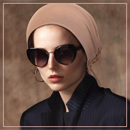4 Pieces Women under Scarf Hat Hijab Cap Islamic Muslim under Scarf Turban Beanie Cap