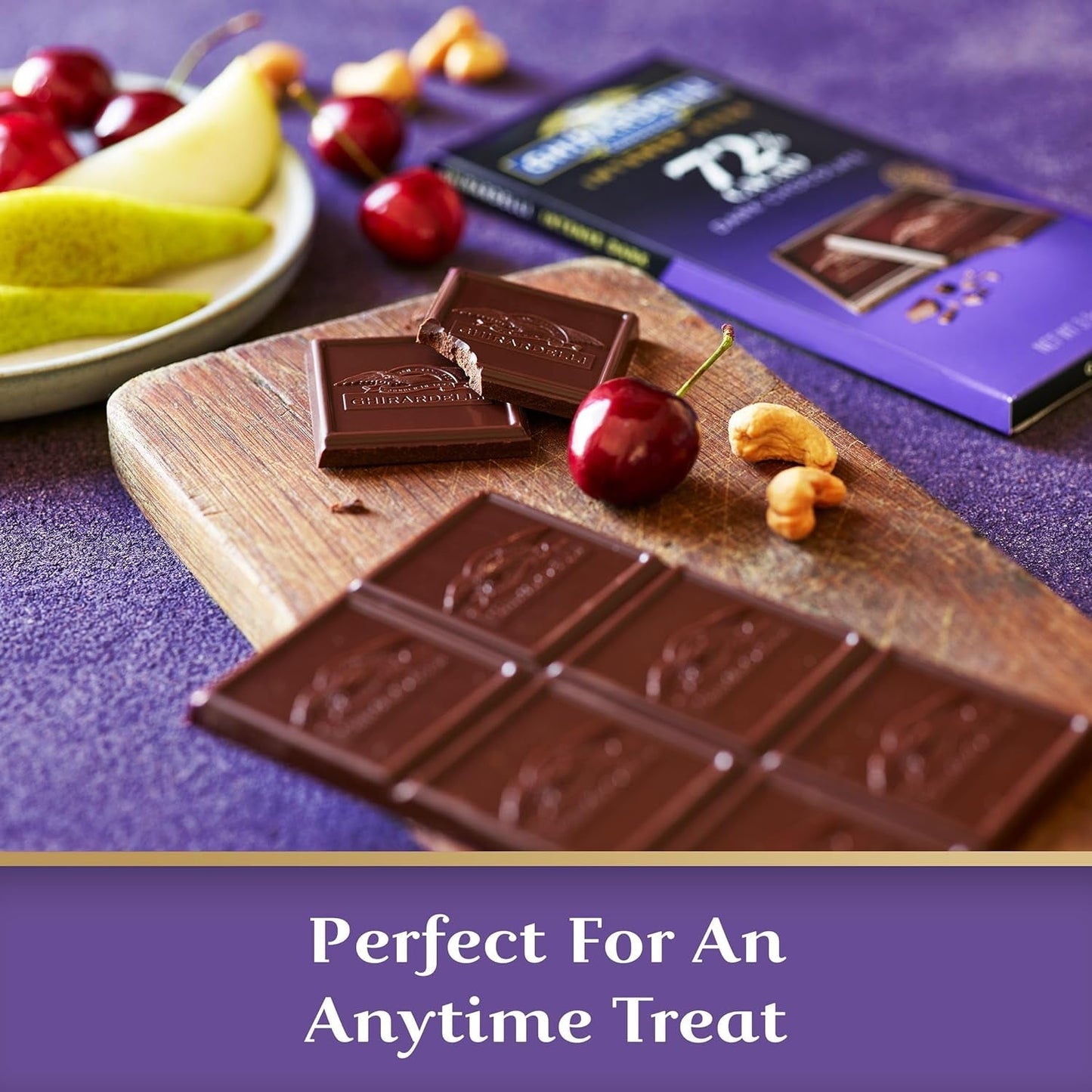 Intense Dark Chocolate Bar, 72% Cacao, Valentine’S Day Chocolate Gifts, 3.5 Oz Bar