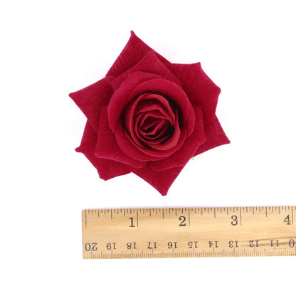2.75" Rose Hair Clip Flower Hairpin Rose Brooch Floral Clips for Woman Girl Party Wedding Pack of 3