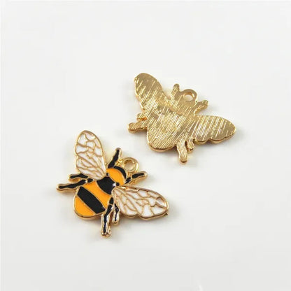 30pcs Zinc Alloy Bee Shape Charms Necklace Pendant Creative Gold Silver Bracelet Handmade DIY Jewelry Accessories