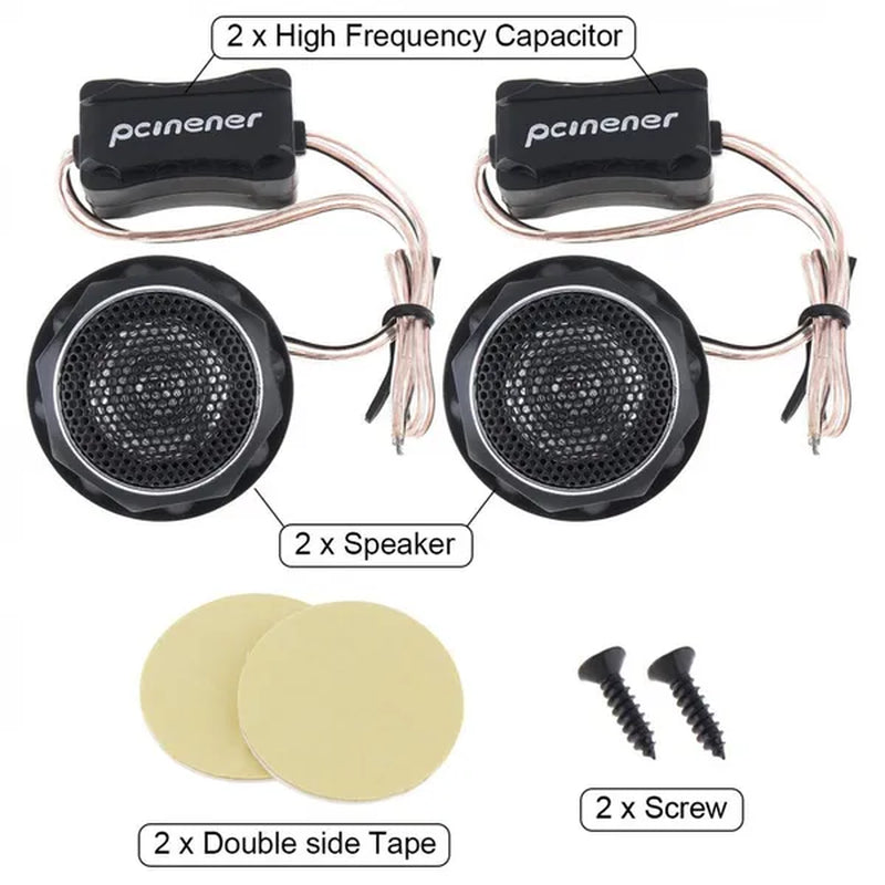 2Pcs 140W T280 High Efficiency ABS + Metal Mini Dome Tweeter Speakers for Car Audio System