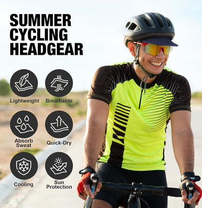 Cycling Cap, Cooling Skull Cap Helmet Liner with Sun Visor, Sun Protection Running Bike Cap for Men Women under Helmet