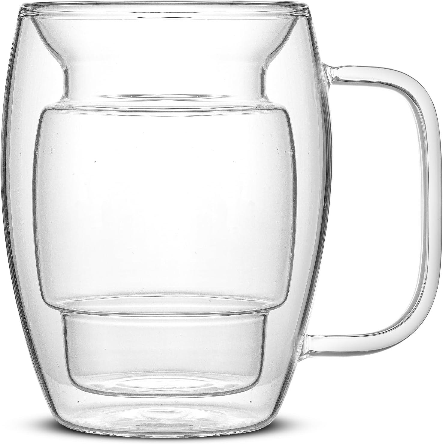 Cadus Glass Coffee Cups Double Wall Insulated Mugs Set of 2 Latte Glasses, 16-Ounces. - WORLD TIME VISITS