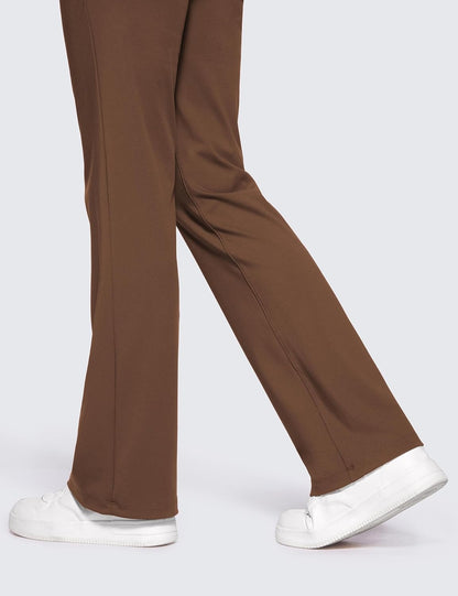 4-Way Stretch Flare Womens Pants Tall 31" Dress Work Casual High Waisted Lounge Sweatpants with Zip Pockets