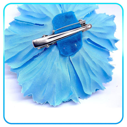 Hair Flower Clips Brooch Boutique Hair Accessories Bohemia Hairpins for Women Girls (Lake Blue)