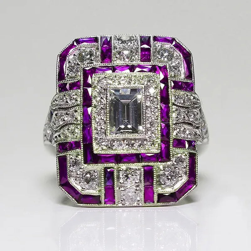Antique Art Deco Purple Amethyst Ring