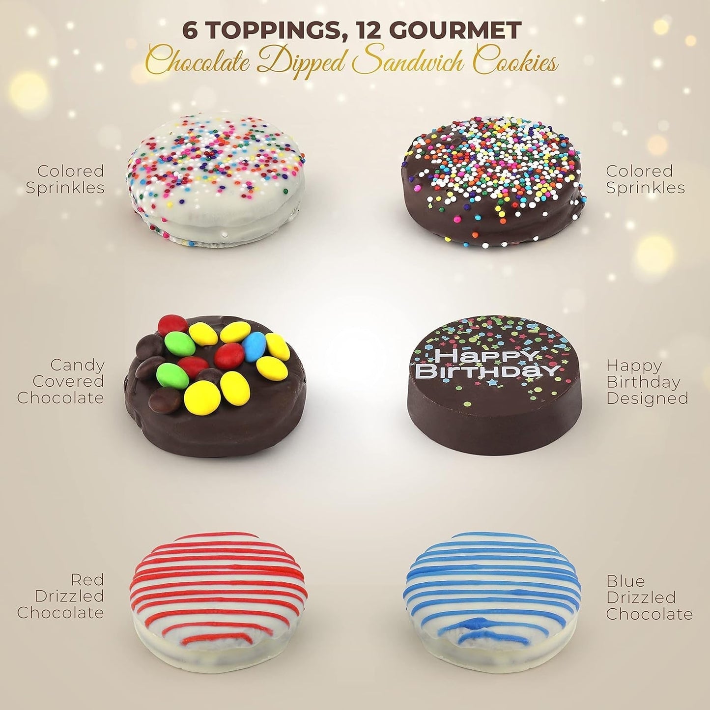 Birthday Cookies Gift Basket for Men and Women – Gourmet Chocolate Cookies, Happy Birthday Treats for Food Gifts by , 12 Count Chocolate Gift Box