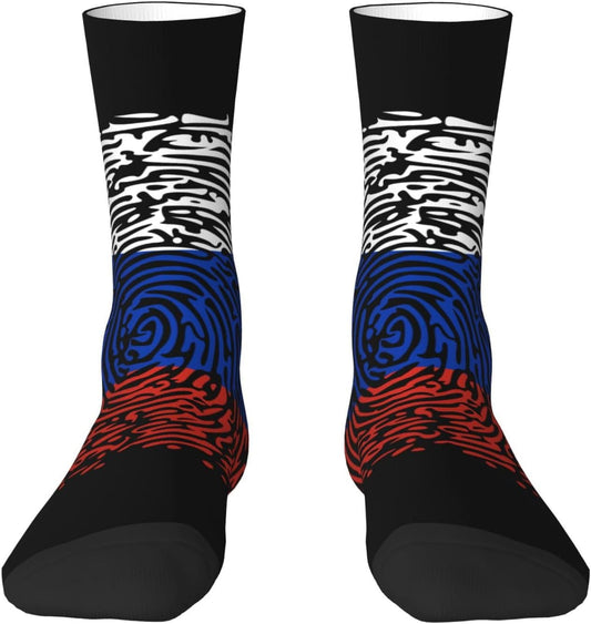 Russian Dna Russia Flag Crew Socks Summer Moisture Wicking Athletic Socks for Mens and Womens - WORLD TIME VISITS