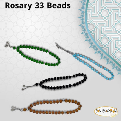 Lot 10 Crystal Tasbeeh Sebha Tasbih Sibha Subha Rosary Masbaha Muslim Islamic Islam Worry Bead Prayer Beads 33 Handmade Salah Salat Namaz Allah Muhammad Zikr Dhikr Thikr Random Assortment
