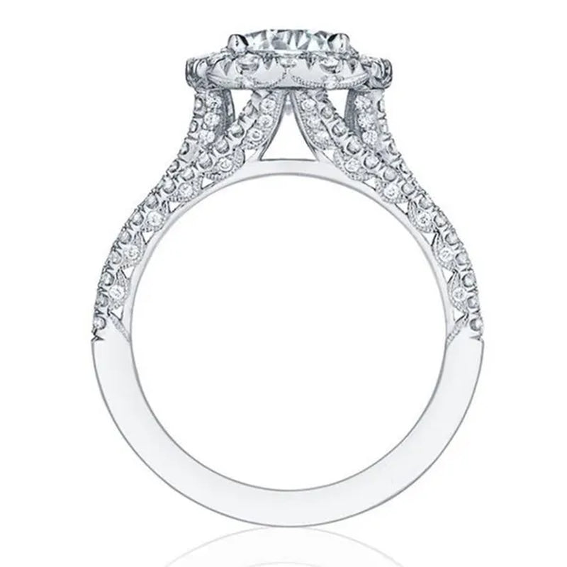 Women Wedding Diamond Ring 18K Gold Micro Pave Diamond Rings for Engagement Ring Jewelry