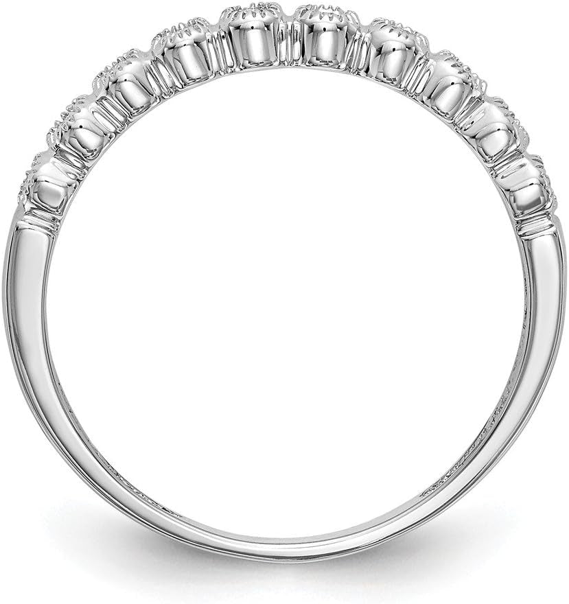 Solid 14K White Gold Diamond Ring (2Mm) (1/10Ct.)