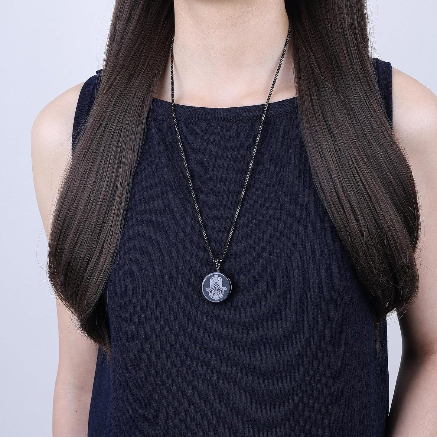 Religious Jewelry Obsidian Stone Necklace