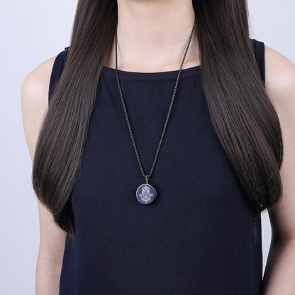 Religious Jewelry Obsidian Stone Necklace