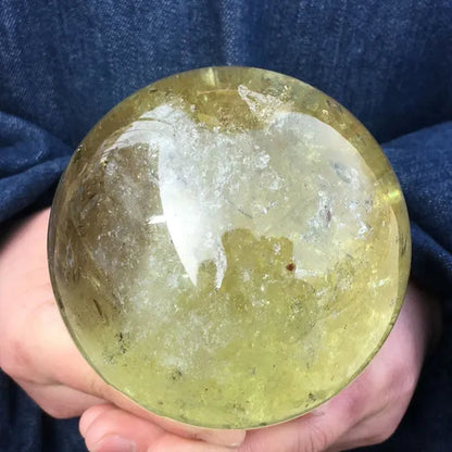Natural Citrine Quartz Sphere Crystal Ball Healing Stone Home Decor