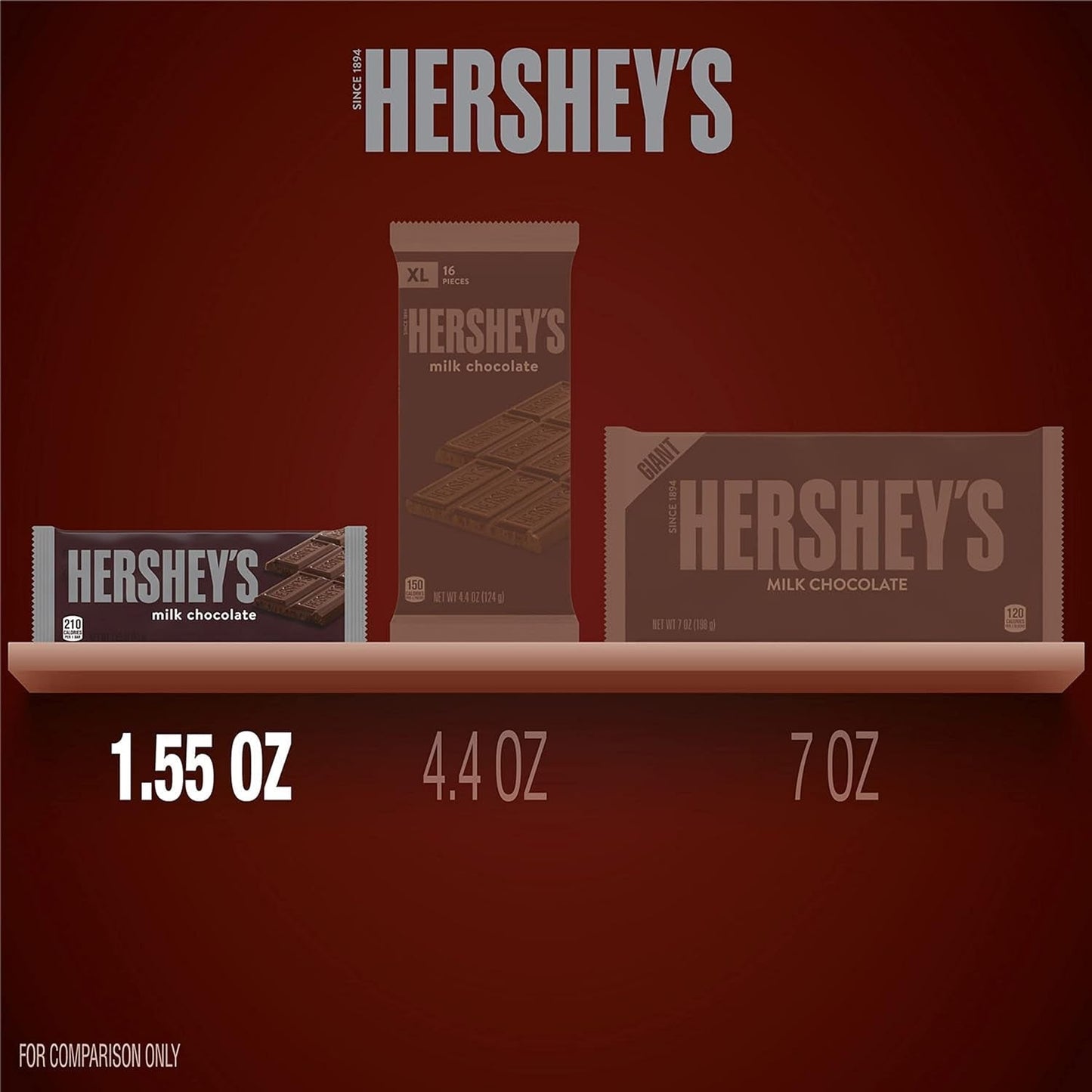 Milk Chocolate Candy, Individually Wrapped, 1.55 Oz Bars (6 Count)