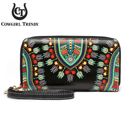 Bright African Bohemian Dashiki Ostrich Fringe Tassels Western Country Handbag Women Shoulder Bag Wallet Set Black