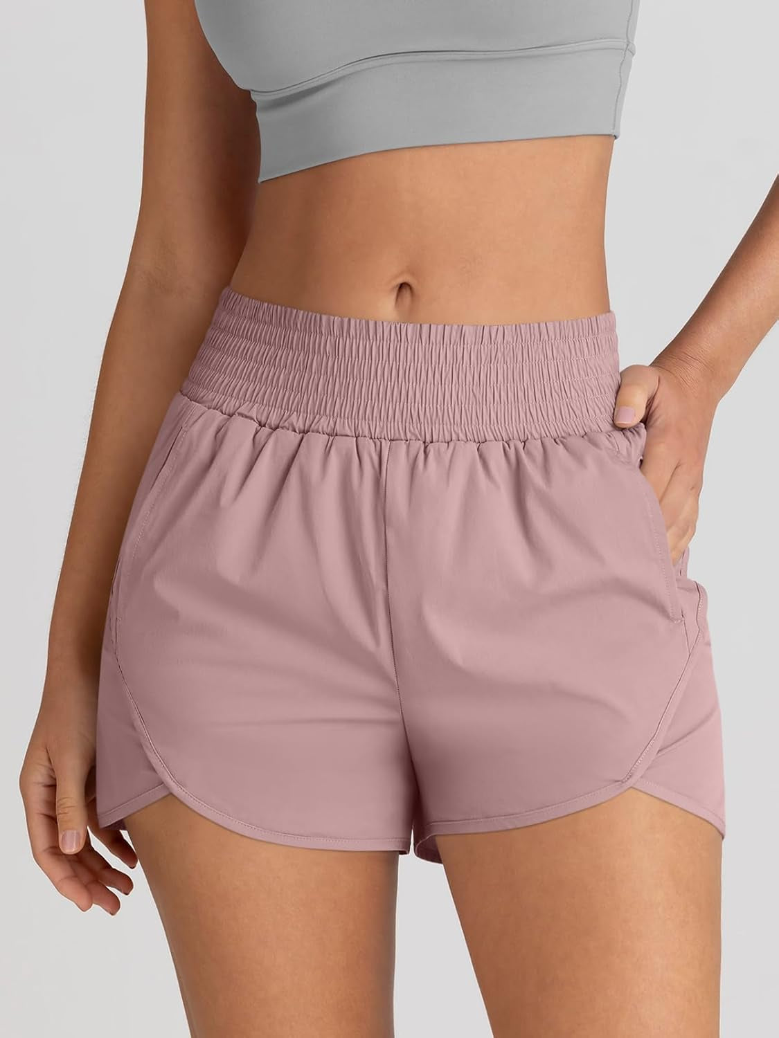 Womens Athletic Shorts High Waisted Running Shorts Gym Workout Shorts Casual Comfy Sport Shorts with Pockets 2025