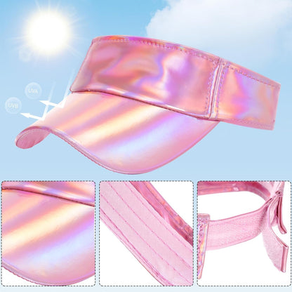 1 Piece of Sport Wear Athletic Visor Sun Sports Visor Hat Laser Visor Adjustable Cap for Women and Men (One Size)