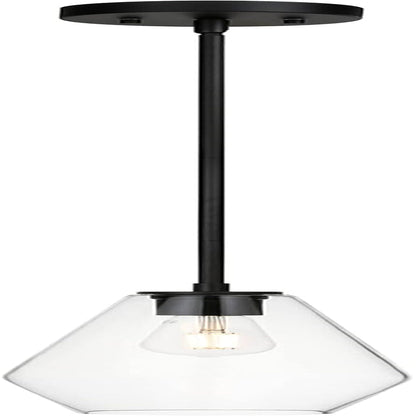 Glass Pendant Lighting, Modern 1 Light Kitchen Pendant Light Fixture Black Adjustable Pendant Lamp XB-P1228-MB