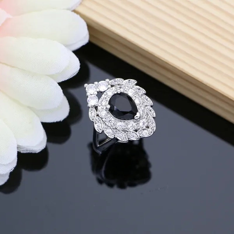 Balck Sapphire Gemstone 925 Silver Jewelry Sets Drop Earrings for Wedding Women 5 Colors Selectable