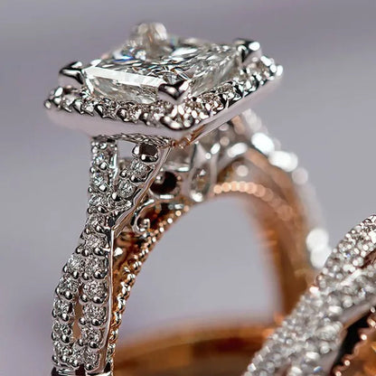3Pcs/Set Luxury Brand Fashion Infinity Rings Set for Women Engagement Wedding Diamond Rings Anniversary Jewelry Birthday Party Ring Set