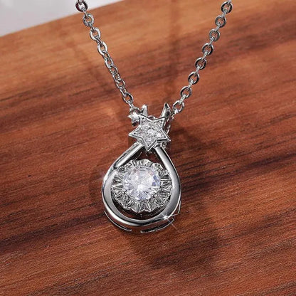 Fashion Jewelry 925 Sterling Silver Diamond White Sapphire 18k Rose Gold Pendant Necklace