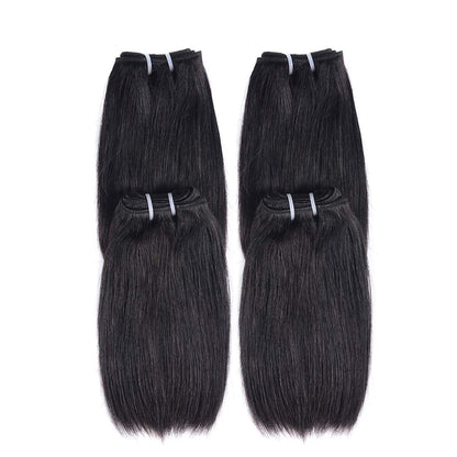 10 Inch Short Human Hair Bundles Natural Color 4 Bundles 12A Brazilian Virgin Hair 100% Unprocessed Straight Human Hair Bundles(10"10"10"10")