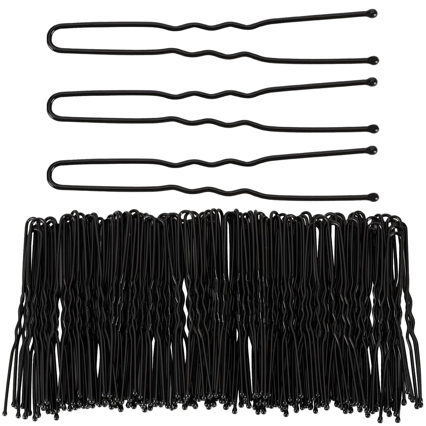 300 Hair Bun Bobby Pins U Shaped Pin Hair Grips to Clip Ballet Hair Net for Women 6 CM/2.3 Inch Black - WORLD TIME VISITS