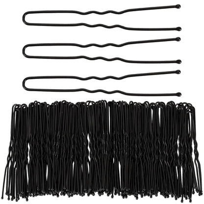 300 Hair Bun Bobby Pins U Shaped Pin Hair Grips to Clip Ballet Hair Net for Women 6 CM/2.3 Inch Black - WORLD TIME VISITS