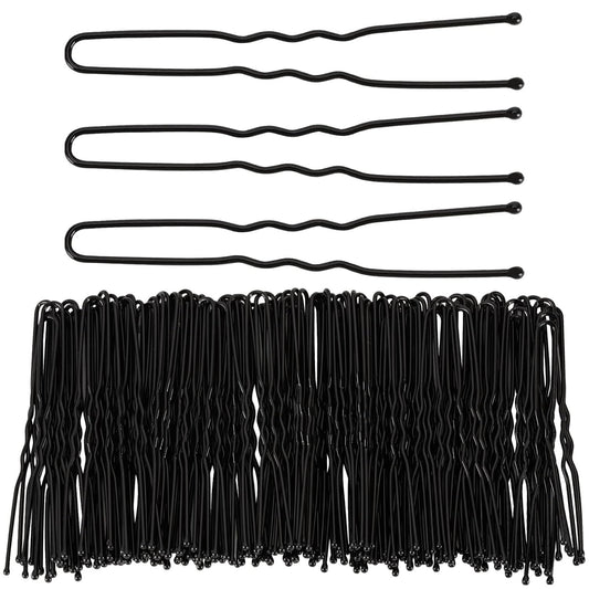 300 Hair Bun Bobby Pins U Shaped Pin Hair Grips to Clip Ballet Hair Net for Women 6 CM/2.3 Inch Black - WORLD TIME VISITS