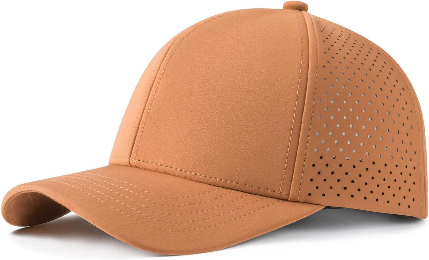 Men Quick Dry Baseball Cap Laser Cut Mesh Ball Curved Brim Snapback Hat