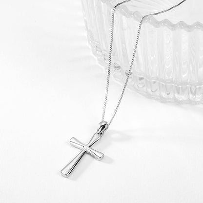 Sterling Silver Cross Necklace for Women 925 Sterling Silver Simple Classic Cross Pendant Necklace Handmade Crosses Religious Jewelry