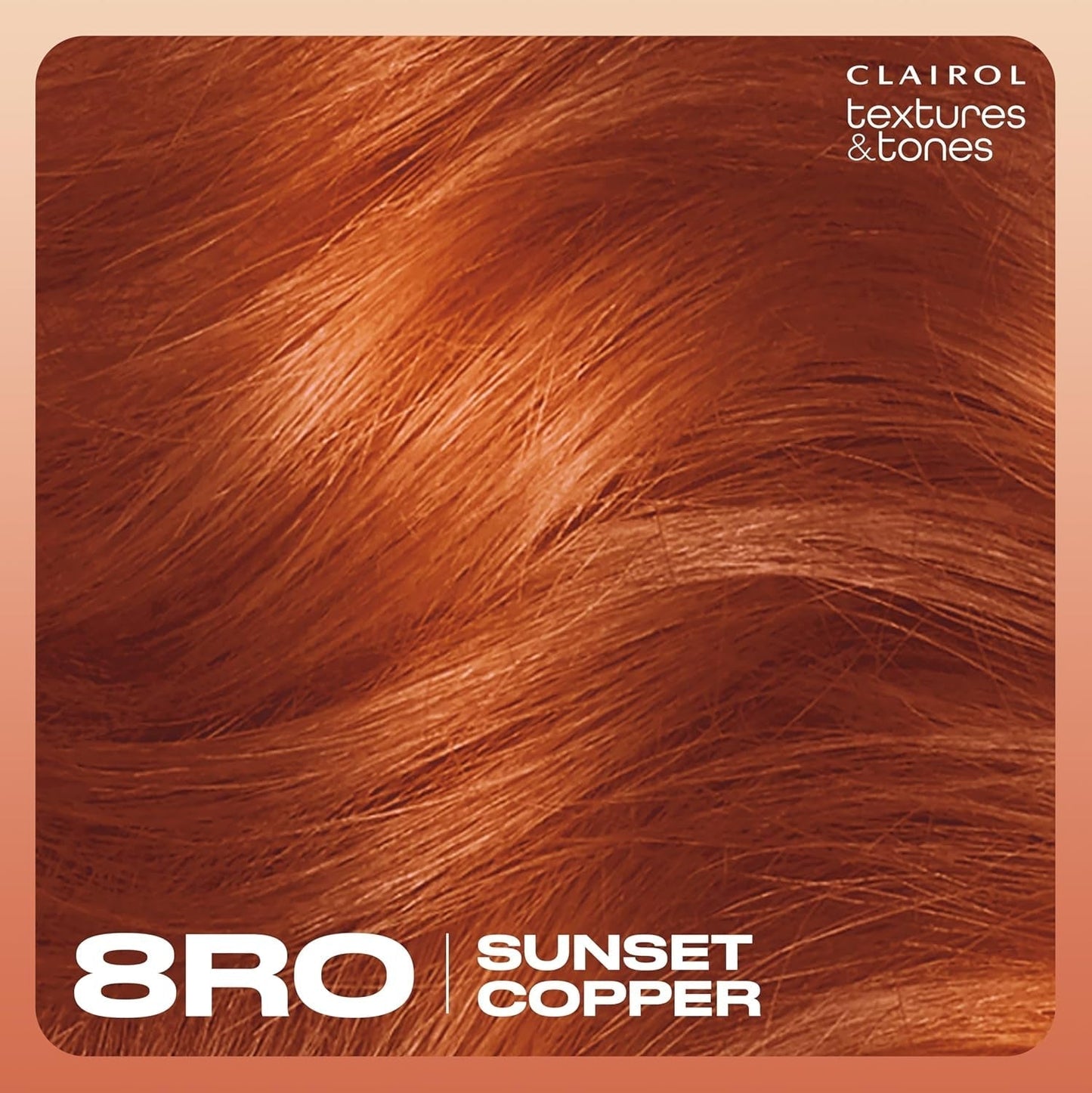 Textures & Tones Permanent Hair Dye, 8RO Sunset Copper Hair Color, Pack of 1