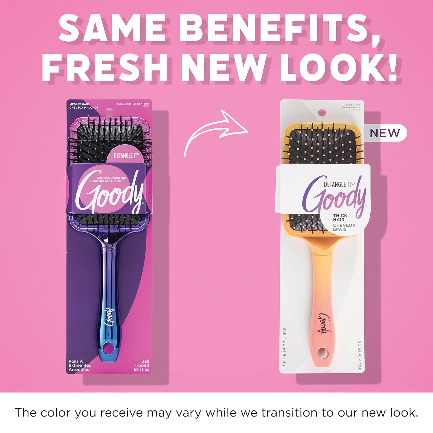 Dream Detangle It Paddle Brush, Detangler Brush with Flexible Bristles, Use as a Detangling Brush or Styling Brush to Tackle Tangles, Knots & Reduce Frizz, Brush for Thick Hair, Ombre - WORLD TIME VISITS
