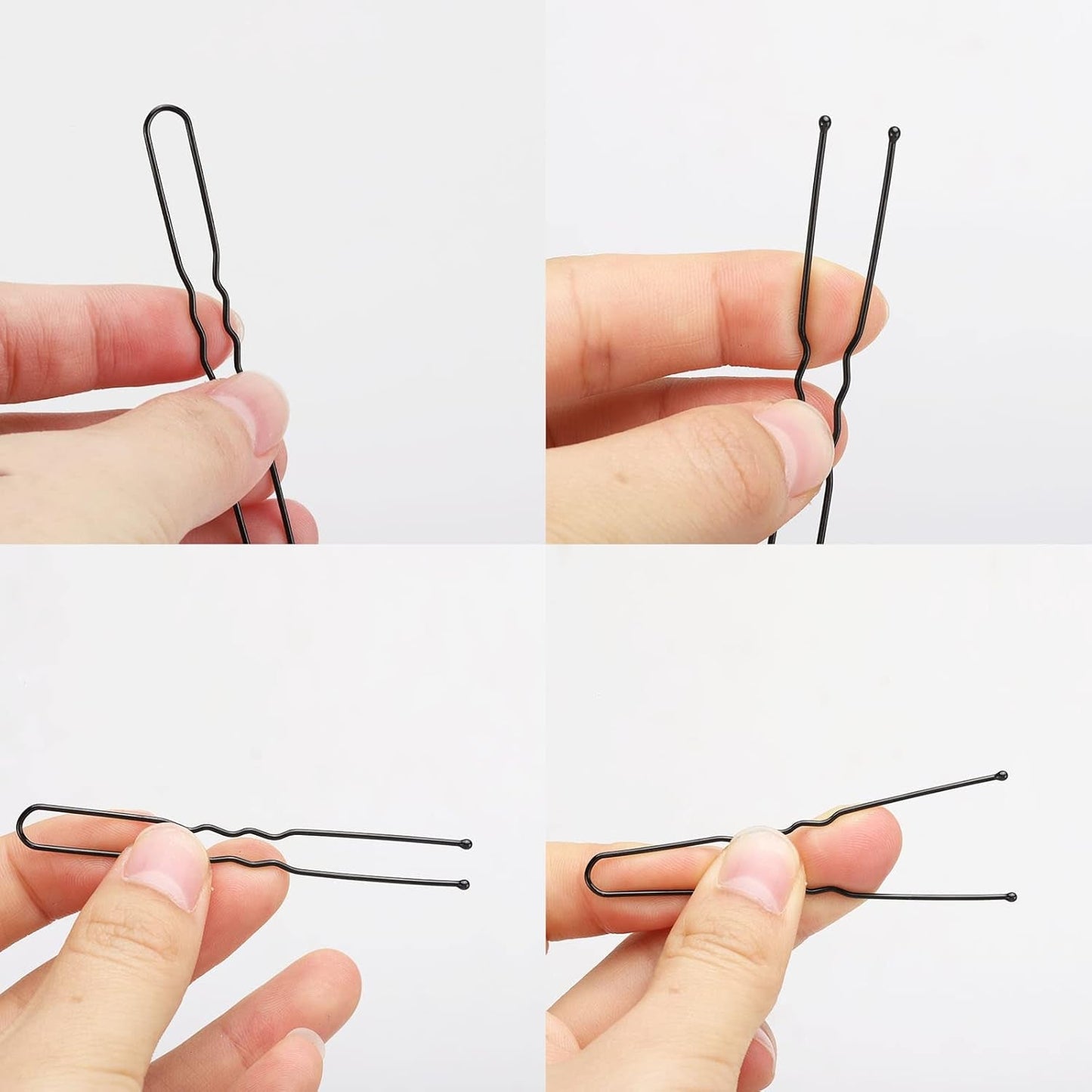 300 Hair Bun Bobby Pins U Shaped Pin Hair Grips to Clip Ballet Hair Net for Women 7 CM/2.8 Inch Black