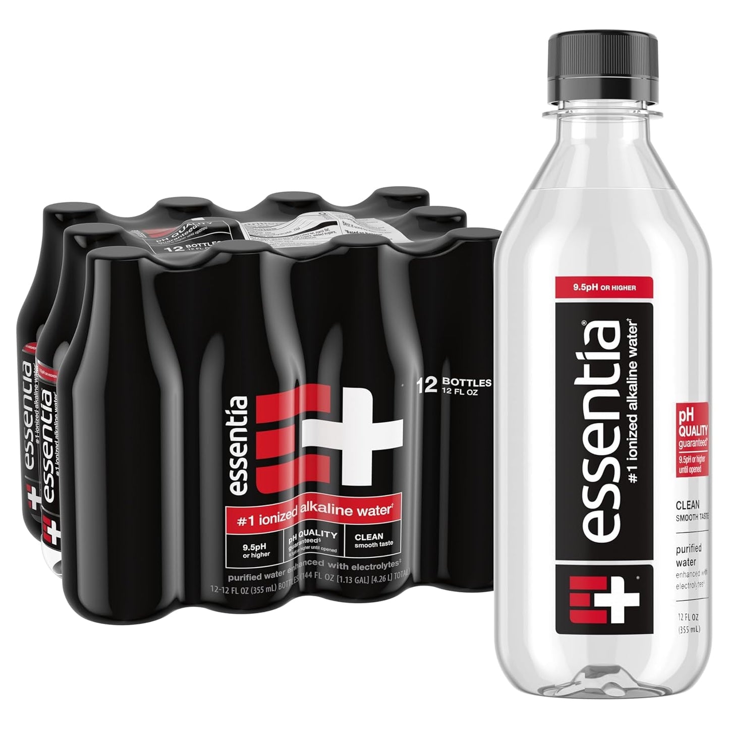 ; Ionized Alkaline Bottled Water; 99.9% Pure; 9.5 Ph or Higher; Consistent Quality in Every BPA and Phthalate-Free Bottle; 12 Fl Oz (Pack of 12) - WORLD TIME VISITS