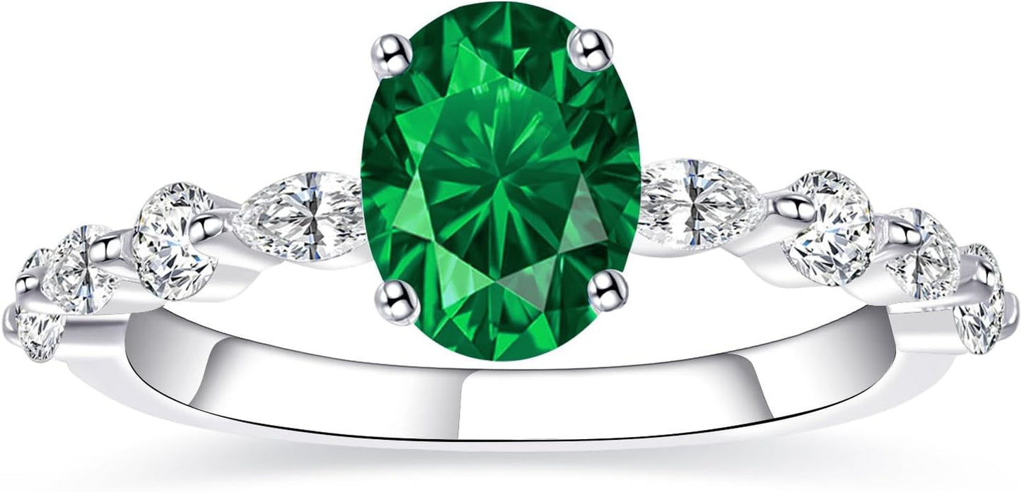 1.5Ct White Gold Plated Silver Engagement Ring for Women Oval Cut Cubic Zirconic Engagement Ring CZ Wedding Ring for Women Promise Rings Band Width 2.2Mm Size 5-9 - WORLD TIME VISITS