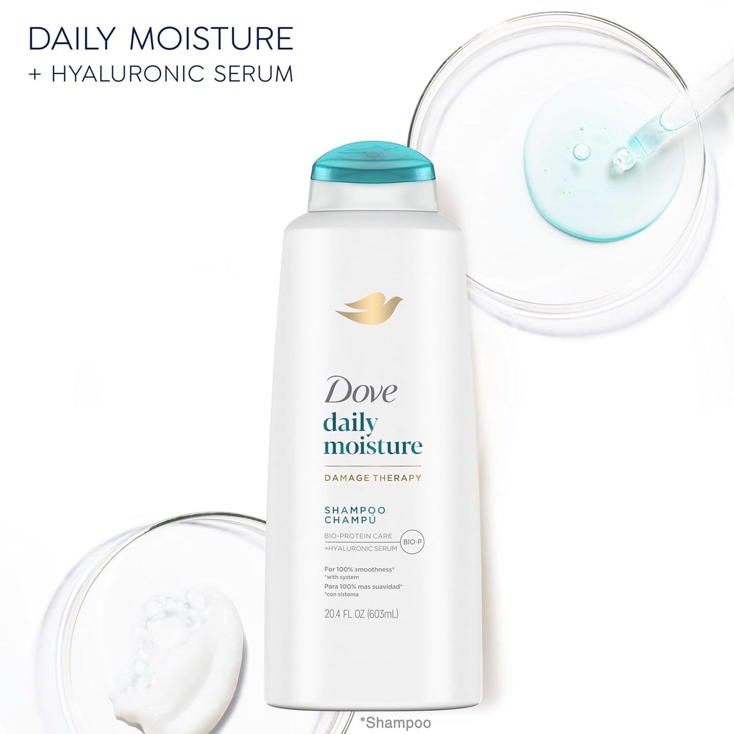 Damage Therapy Shampoo Daily Moisture for Dry Hair Shampoo with Bio-Protein Care 20.4 Fl Oz