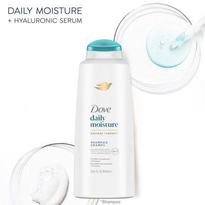 Damage Therapy Shampoo Daily Moisture for Dry Hair Shampoo with Bio-Protein Care 20.4 Fl Oz
