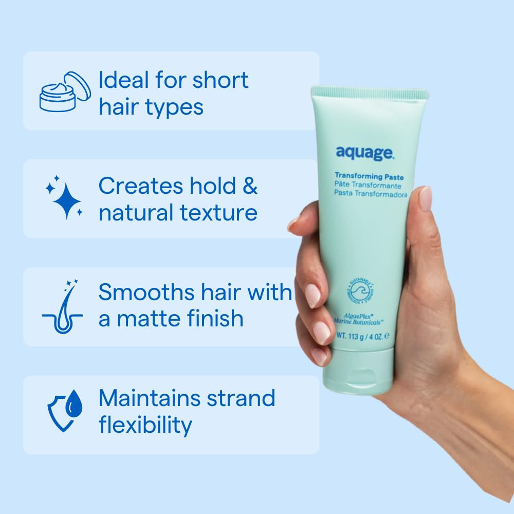 Aquage Transforming Paste, Ultra-Firm Hold Texturizer, Non-Greasy, Combines the Flexibility of a Wax with the Hold of Hairspray