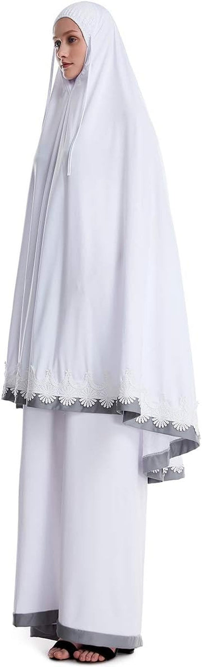 Muslim Women'S Full Cover Two Pieces Long Hijab Thobe Abaya Set