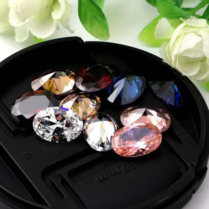 1Pcs 10X14Mm Oval CUT Cubic Zircon AAA Quality Pointed Bottom Loose Gemstones DIY Jewelry Making Decors 5 Colors
