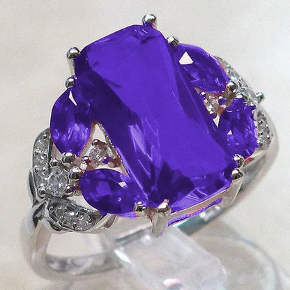 Jewellry Size 6-10 Red Ruby Cut Ring Ladies