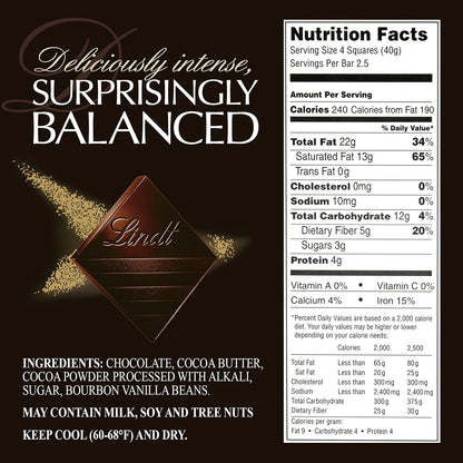 EXCELLENCE 90% Cocoa Dark Chocolate Candy Bar, Dark Chocolate, 3.5 Oz. Bar