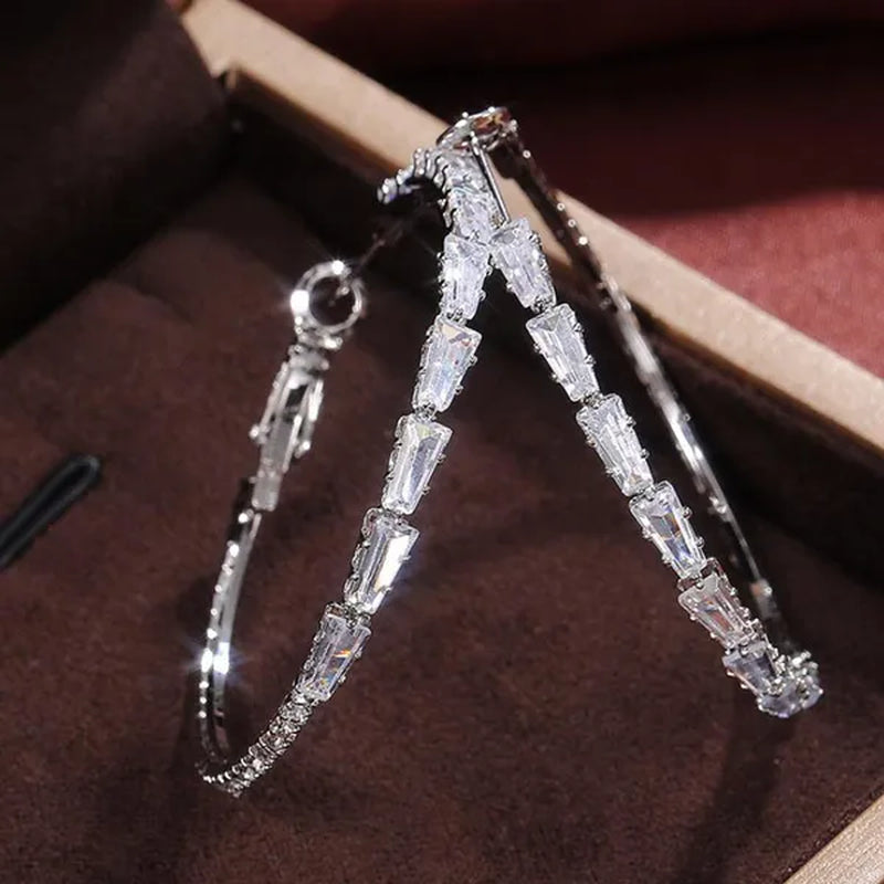 Fashion Women Hoop Earrings Micro Insert Zircon Diamond Earings Girl Banquet Party Big Circle Earrings Jewelry