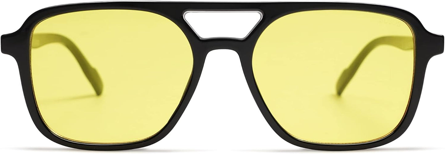 Retro Aviator Sunglasses for Women Men,Trendy Rectangle Womens Mens Shades Sun Glasses SJ2202